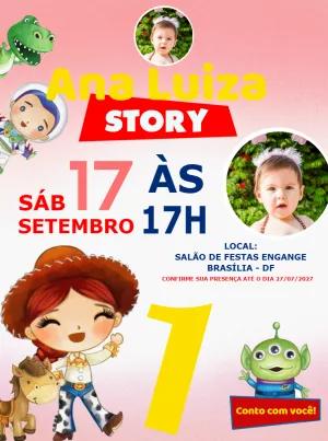 Convite de Aniversário Toy Story com Foto para Editar Online