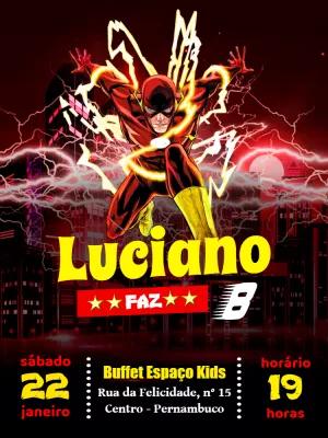 Convite de Aniversário The Flash Editável Online