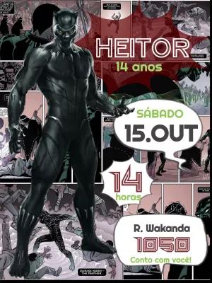 Convite Aniversário Pantera Negra Quadrinhos para Editar Online