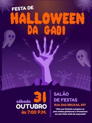 Convite de Halloween Assustador com Fantasmas para Editar Online