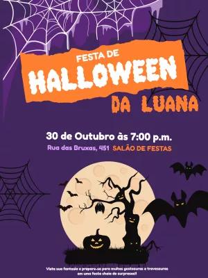 Convite de Halloween Assustador para Editar Online