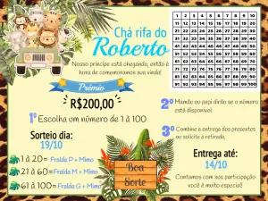 Chá Rifa Safari com Animais Fofos para Editar Online
