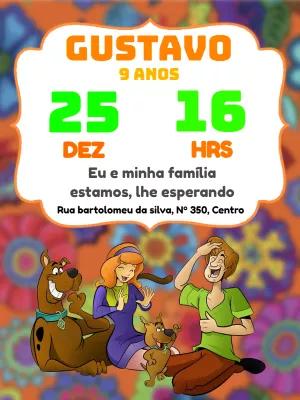 Convite de Aniversário Scooby Doo para Editar Online