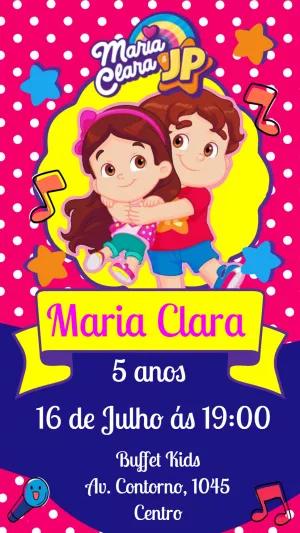 Convite Aniversário Maria Clara e JP para Editar Online