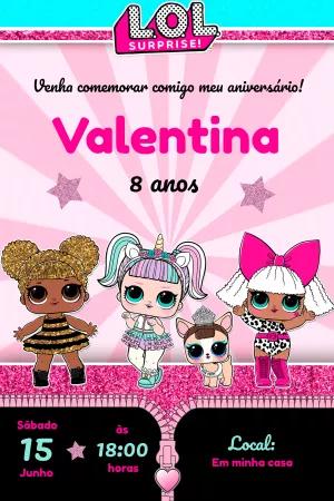 Convite de Aniversário LOL Surprise para Editar Online