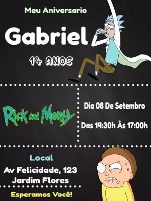Convite de Aniversário Rick e Morty para Editar Online