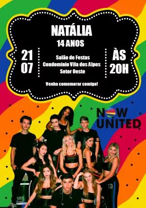 Convite de Aniversário Now United para Editar Online