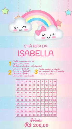 Convite Chá Rifa Chuva de Amor para Editar Online