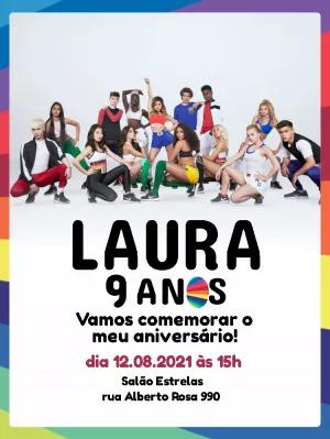 Convite de Aniversário Now United para Editar Online