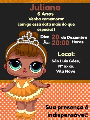 Convite de Aniversário Boneca LOL Surprise para Editar Online