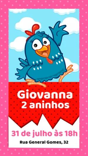 Convite Aniversário Galinha Pintadinha para Editar Online