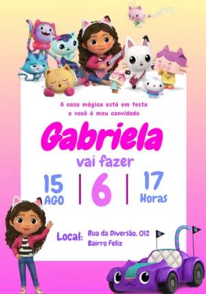 Convite de Aniversário A Casa Mágica da Gabby para Editar