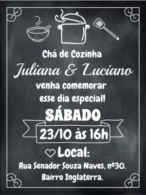 Convite Chá de Cozinha Lousa para Editar e Imprimir Online