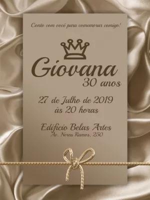 Convite de Aniversário Adulto Realeza para Editar Online