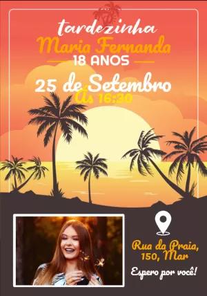 Convite Aniversário Tardezinha com Foto para Editar Online
