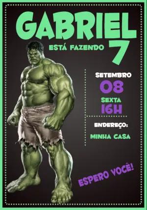 Convite de Aniversário Hulk Editável Online para Enviar