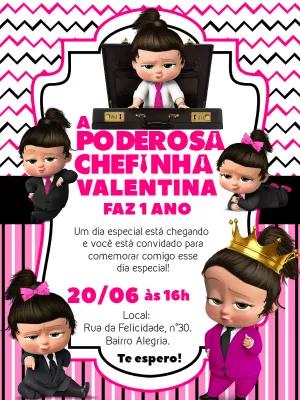 Convite de Aniversário Poderosa Chefinha para Editar Online