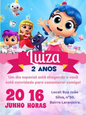 Convite Aniversário Vera e o Reino do Arco Íris para Editar