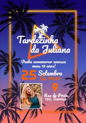 Convite Aniversário Tardezinha com Foto para Editar Online