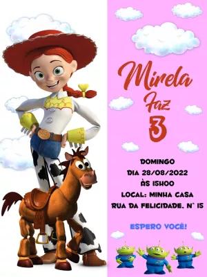 Convite Aniversário Toy Story Jessie para Editar Online