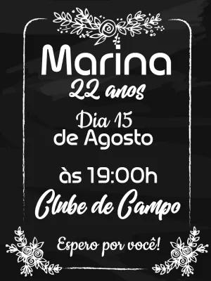 Convite de Aniversário Chalkboard para Editar Online