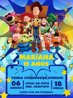 Convite Aniversário Toy Story com a Turma Toda para Editar