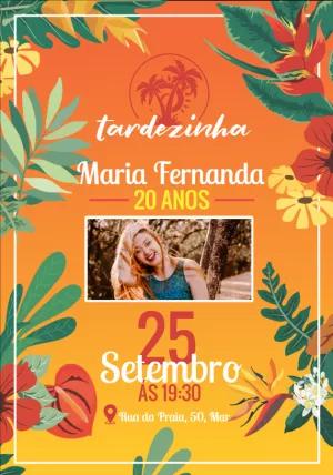 Convite Aniversário Tardezinha com Foto para Editar Online