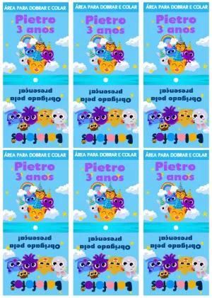 Capa para Pirulito Bolofofos Editável para Festa Infantil