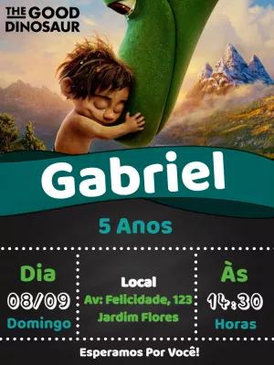 Convite de Aniversário O Bom Dinossauro para Editar Online