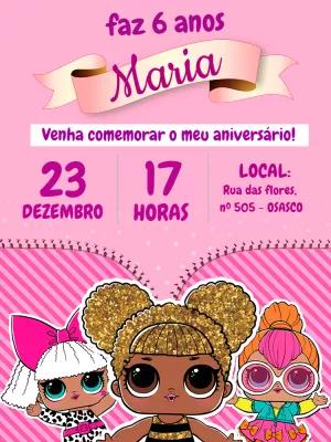 Convite de Aniversário LOL Surprise para Editar Online