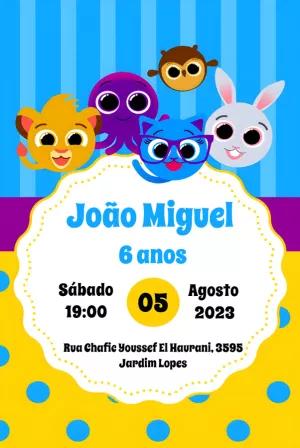 Convite Aniversário Bolofofos com Personagens para Editar
