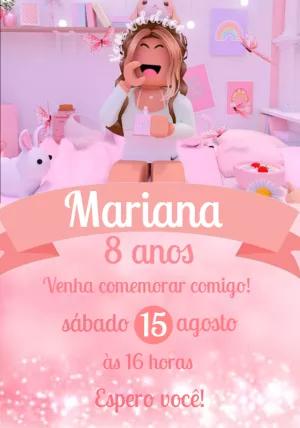 Convite de Aniversário Roblox Menina para Editar Online