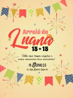 Convite de Aniversário Festa Junina para Editar Online