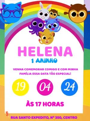 Convite Aniversário Bolofofos com a Turminha para Editar
