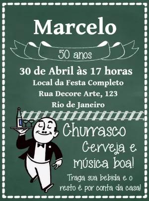 Convite Aniversário Boteco Lousa para Editar Online
