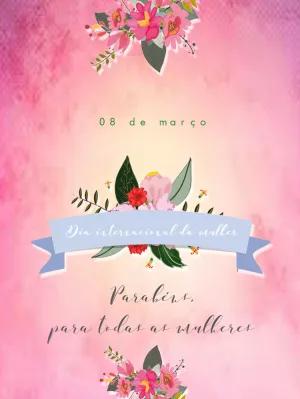 Cartão Dia da Mulher Floral para Editar Online