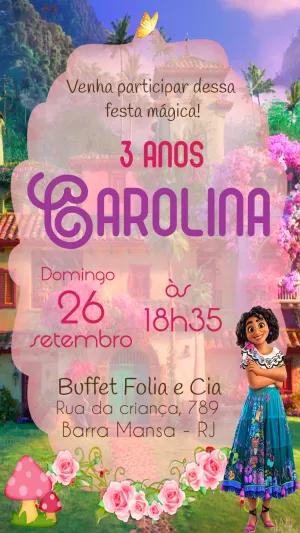 Convite de Aniversário Encanto com Mirabel para Editar Online