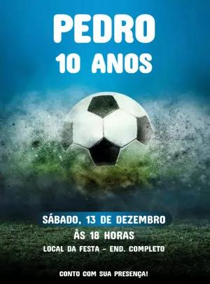 Convite de Aniversário Futebol com Bola para Editar Online