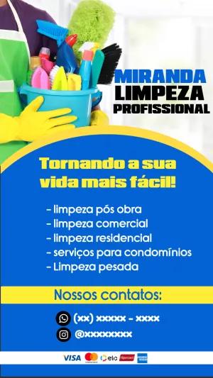 Flyer de Limpeza Profissional para Editar Online e Divulgar