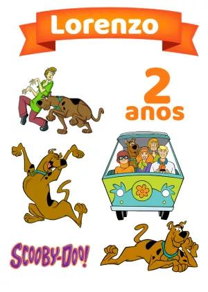 Topo de Bolo Scooby Doo Editável Online para Aniversário