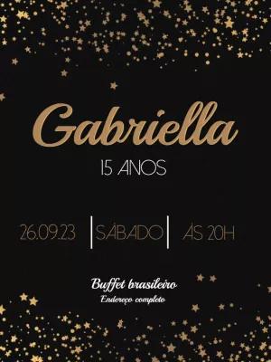 Convite de 15 Anos Glitter Dourado para Editar Online