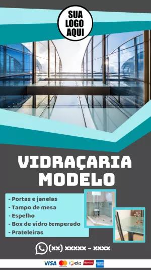 Arte para Vidraçaria: Panfleto Profissional Editável Online