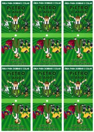 Capa para Pirulito Aniversário Ben 10 para Editar Online