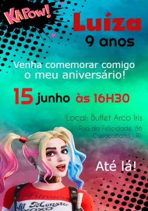 Convite de Aniversário Alerquina Game para Editar Online