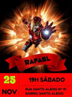 Convite de Aniversário Homem de Ferro para Editar Online