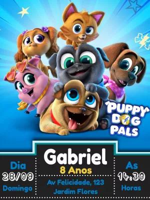 Convite de Aniversário Puppy Dog Pals para Editar Online
