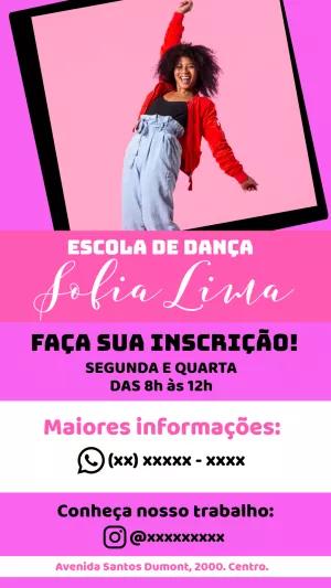 Flyer de Escola de Dança Editável para Divulgar suas Aulas