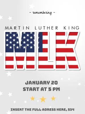 MLK Day Commemorative Post with Flag Design to Edit Online