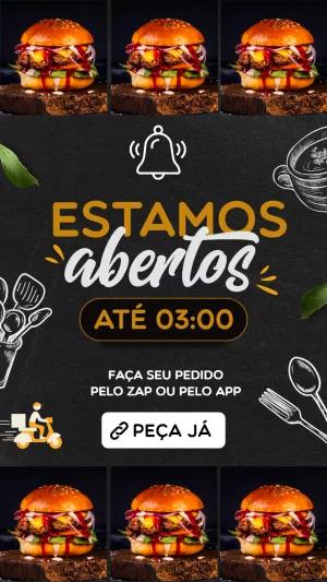 Anúncio para Hamburgueria: Post Editável para Redes Sociais
