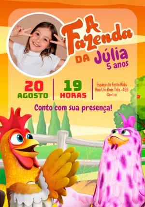 Convite de Aniversário A Fazenda do Zenon com Foto para Editar